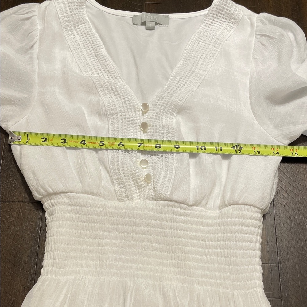 Chic White Maxi Dress with Button Details about 48 inch - Picture 9 of 11